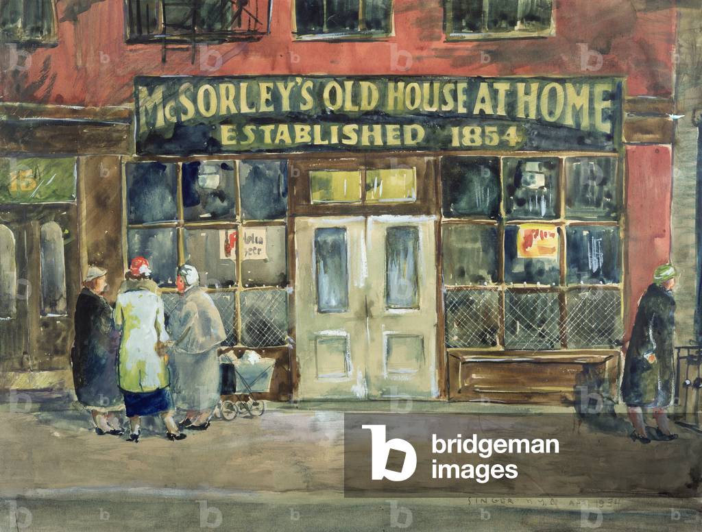 McSorley's on Sunday, 1934 (w/c on paper)
