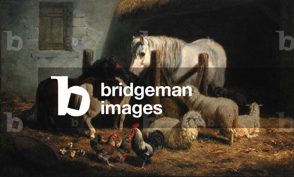 Barnyard, 1860 (Öl auf Leinwand)
