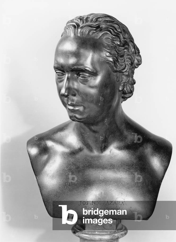 Bust of Jose Nicolas de Azara (1731-1805) 1773 (bronze) (b/w photo)
