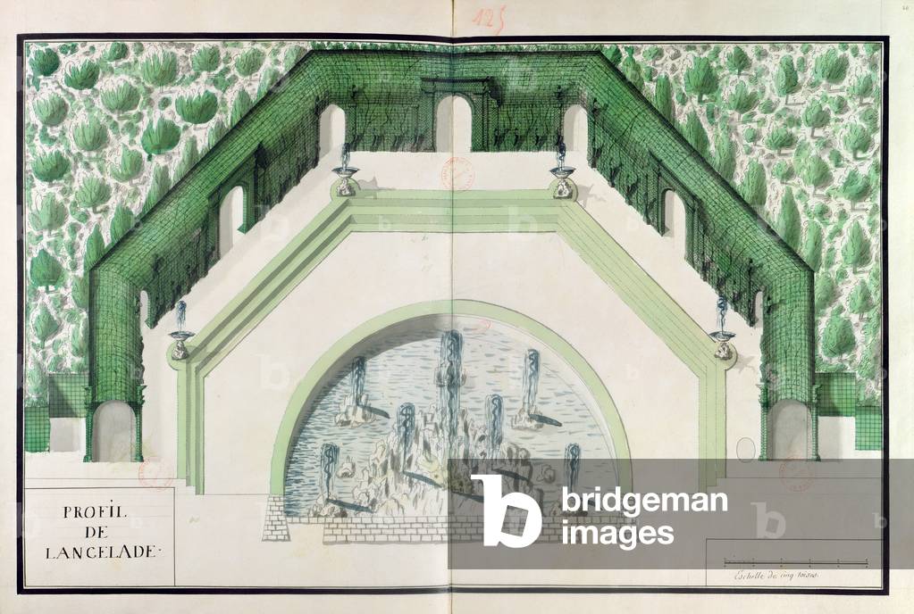 Ms 1307/40 Design for the Bassin de l'Encelade at Versailles (w/c on paper)