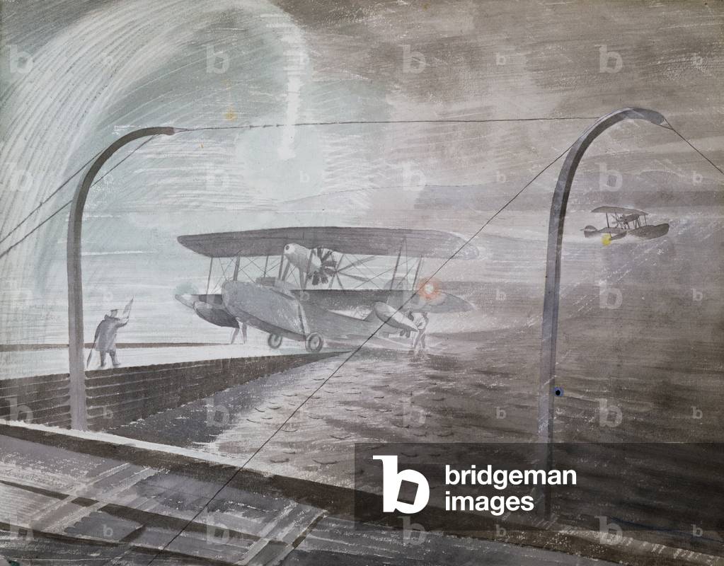 Night Operations, December 1941 (w/c & pencil on paper laid on board)