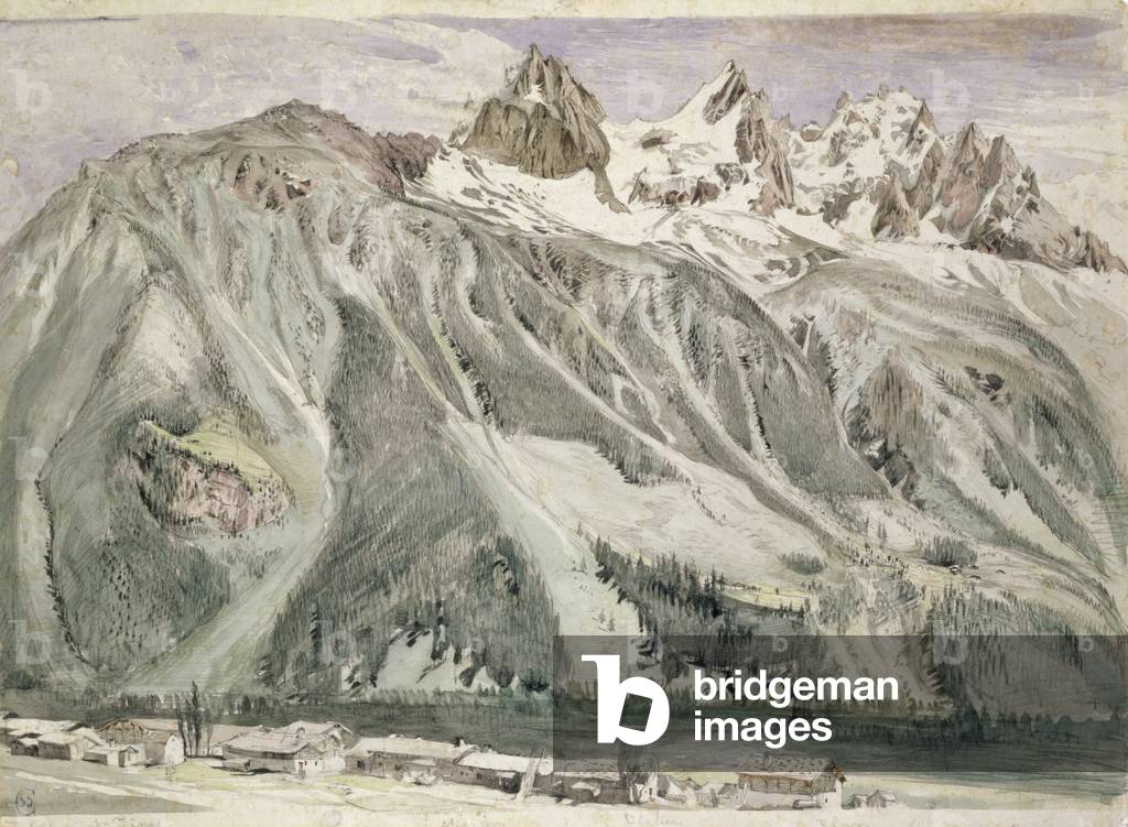 Aiguilles di Chamonix, 1849 (bianco e nero su carta)