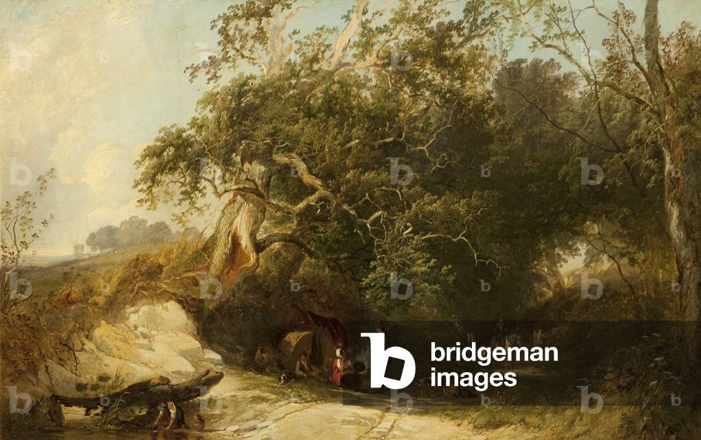 Gipsy Encampment (oil on canvas)