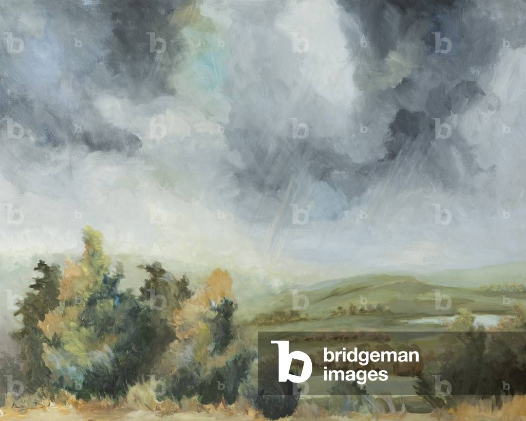 Stormy Weather, Dean Clough Reservoir, 2000 (oil on canvas)