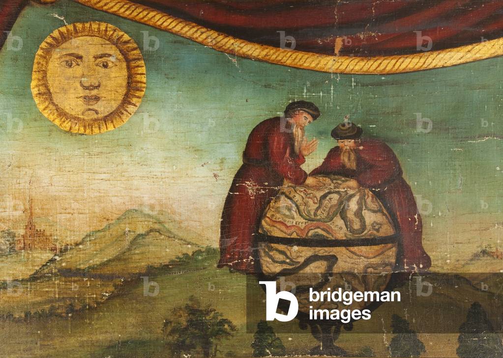 Two Men with Globe (oil on canvas)