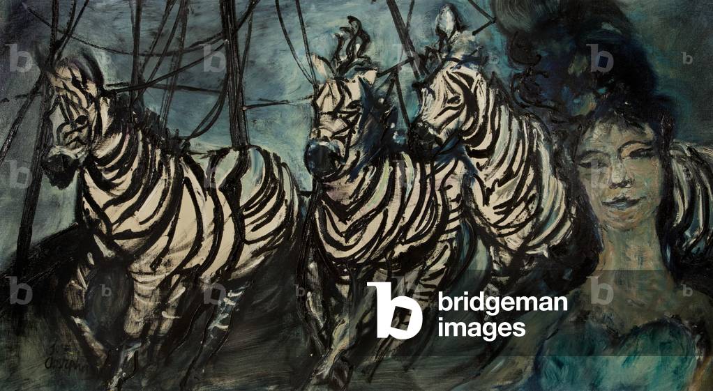 Zebras, c.1970 (oil on canvas)