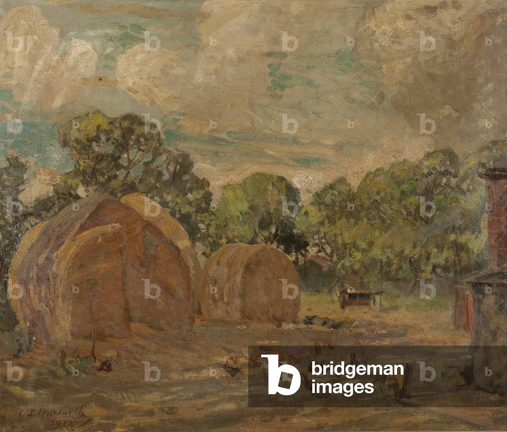 The Stack Yard, Sydney's Far, Freshfields, near Southport, 1912 (oil on canvas)