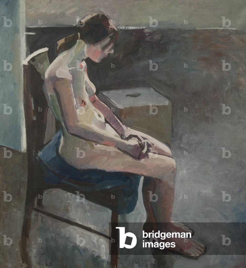 Seated Female Nude, c.1970 (oil on canvas)