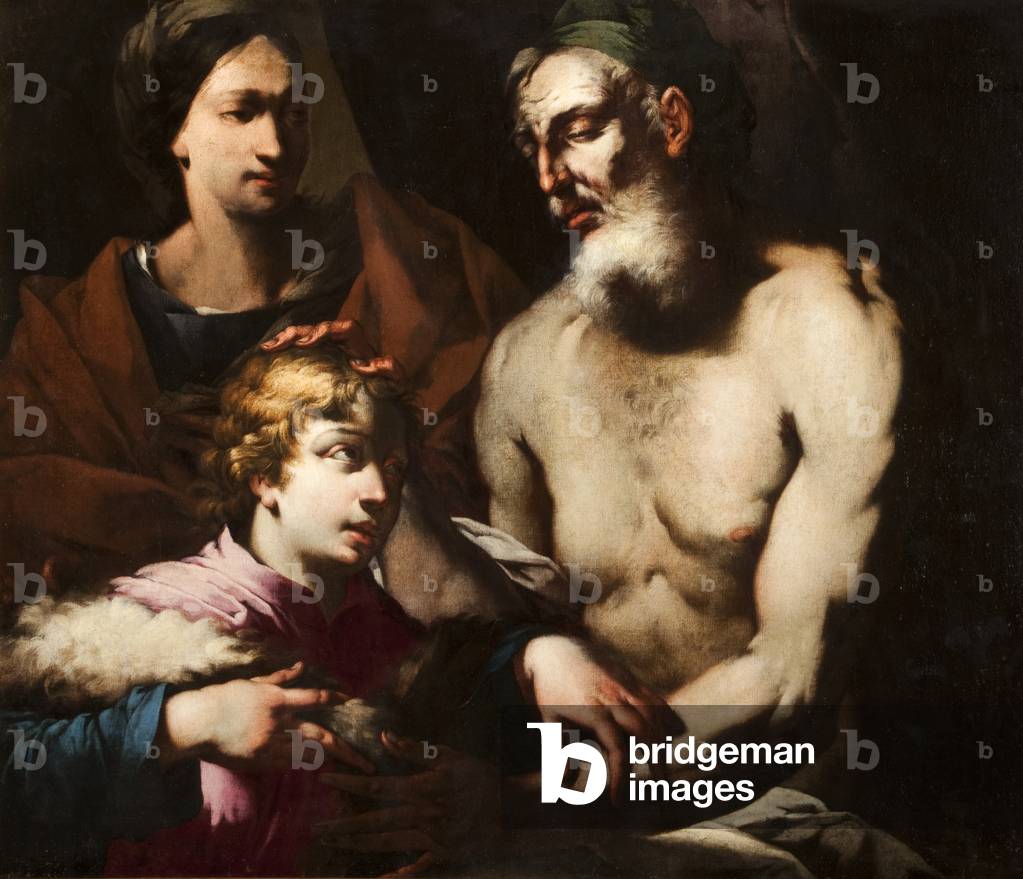 Isaac Blessing Jacob (oil on canvas)