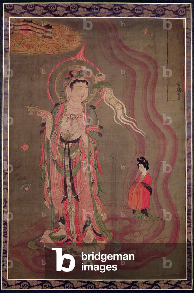 "Un Bodhisattva che conduce una signora alla Terra Pura", 11th Secolo di Tang Dynasty Chinese School