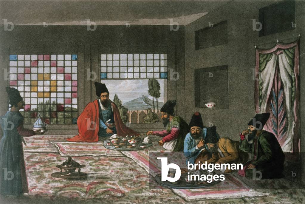 A Persian Breakfast from `A Second Journey through Persia 1810-16' engraved by Theodore H.A. Fielding (1781-18