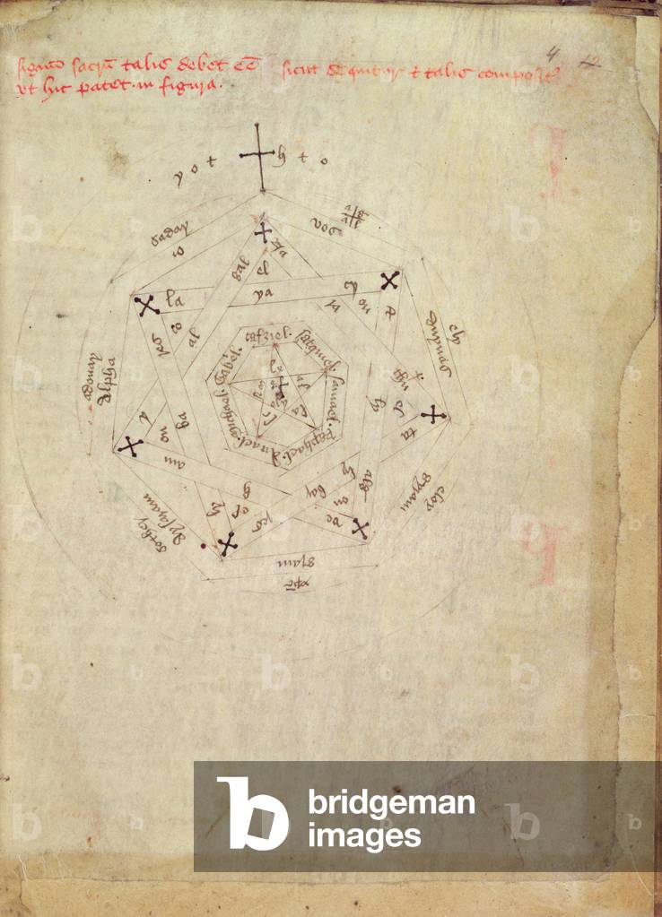 "Sloane Ms 313 fol.4 Il sigillo di Dio (pergamena)", 14th Secolo di English School