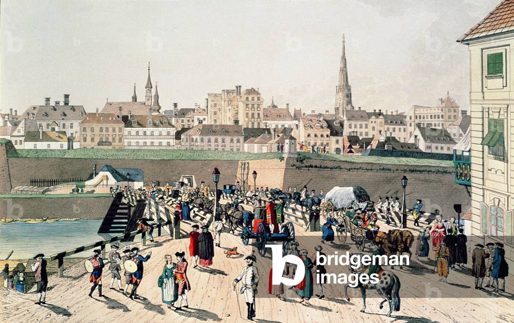 il ponte a Leopoldstadt, stampa di Artaria & Co, 1780