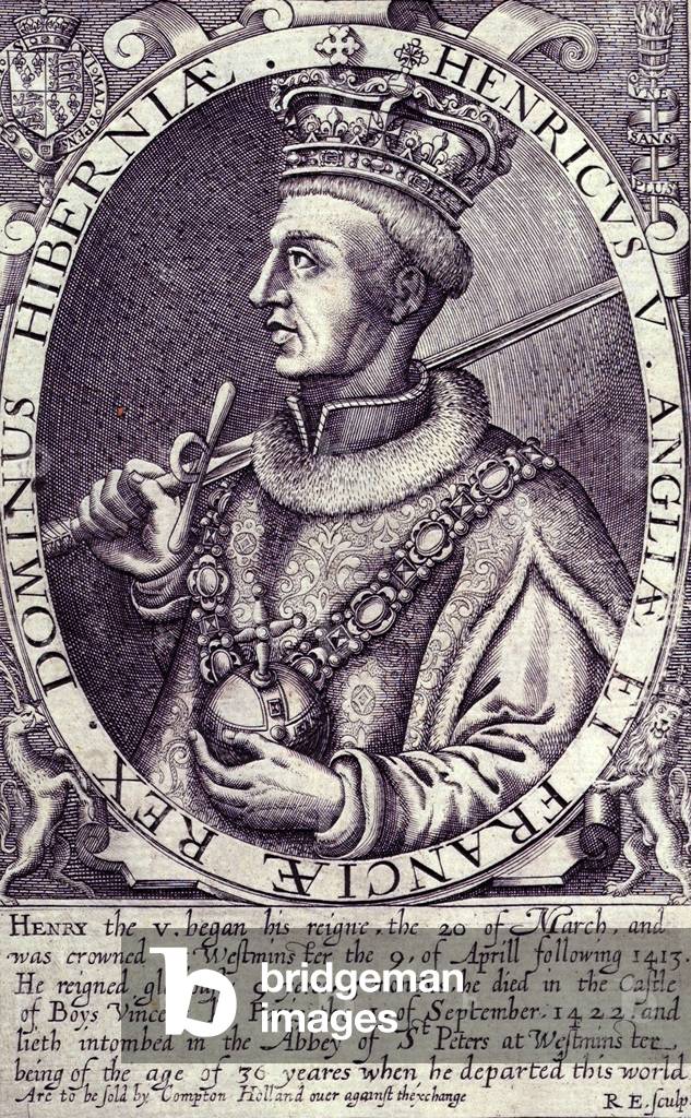 Heinrich V., Illustration aus „Baziliogia, a book of kings: beeing the true and likely bildnisse all our Engli