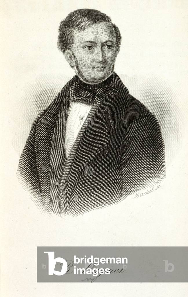 Hirsch 2034 Wilhelm Richard Wagner (1813-83) inciso da Carl Gottlieb Merkel, o Merckel (1817-97) (incisione)