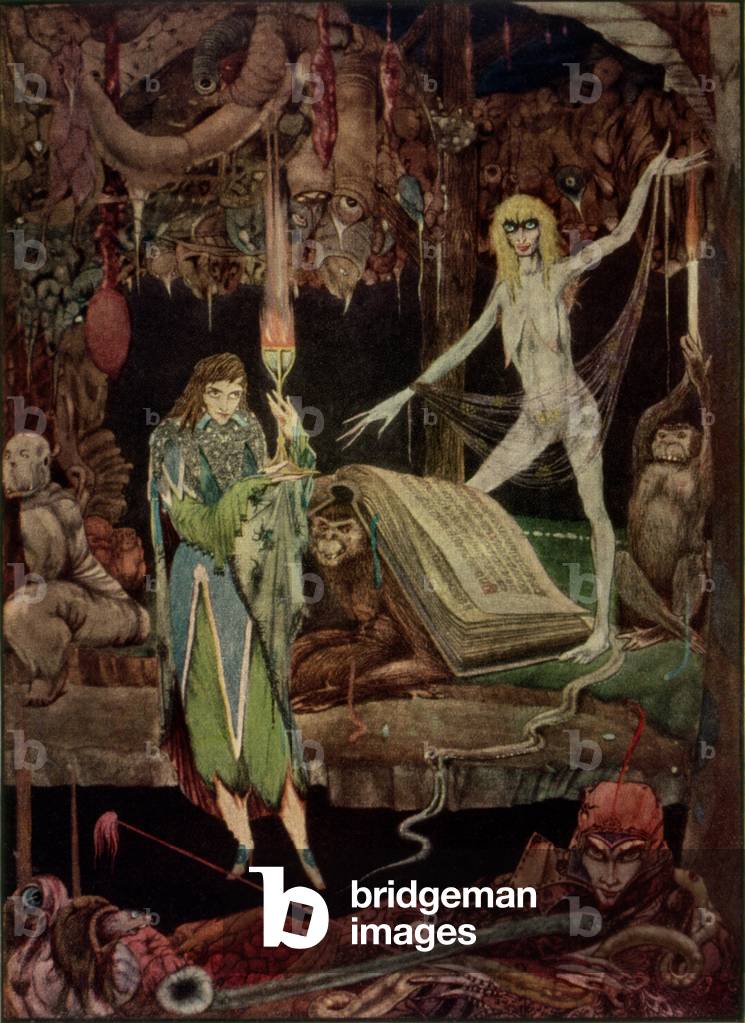 „Methinks, a Million Fools in Choir/are raving and Will Never Tired“, Illustration aus Faust von Goethe, übers