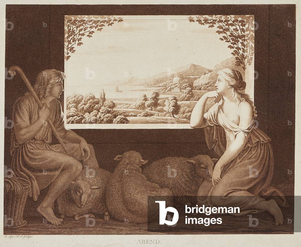 The Times of Day: Evening, 1793 (aquatint in brown)