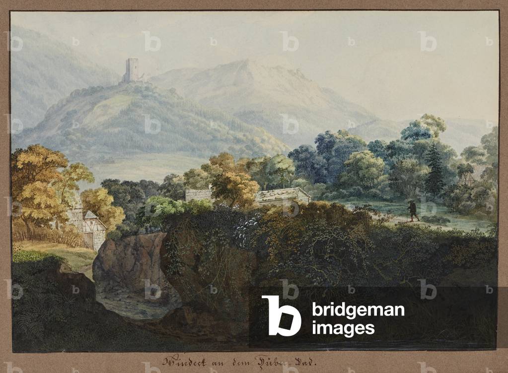 Burg Windeck, c.1814 (brush and ink with water- and bodycolour over graphite)