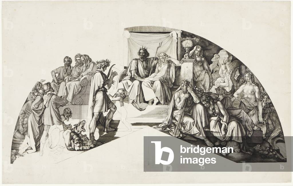 Orpheus in the Underworld, engraved by Eugen Eduard Schäffer (1802-71), 1827-29 (engraving with drypoint)