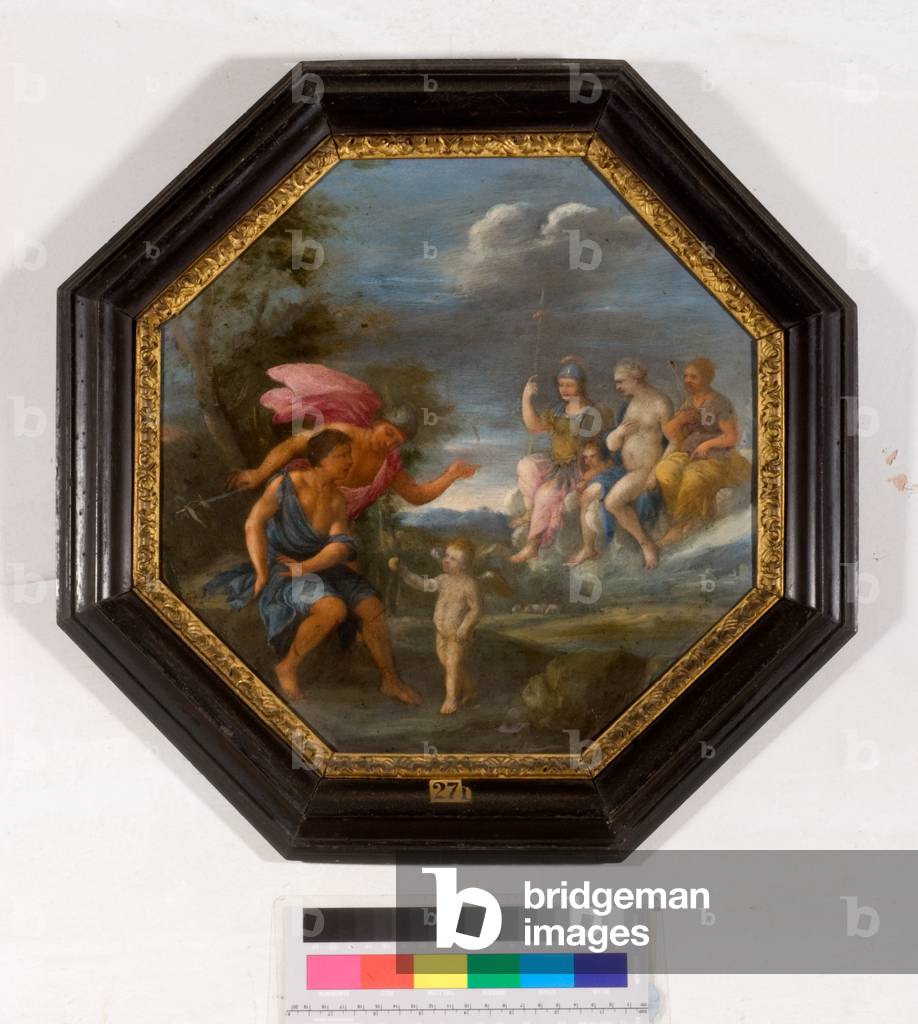 Mercury, Herse and Aglaurus (oil on copper, octagonal)