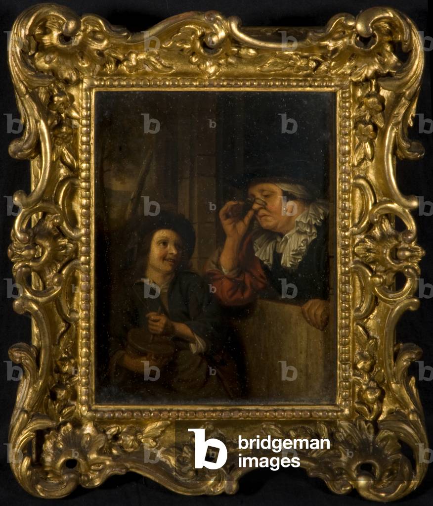 A boy with a pummel pot (oil on panel)