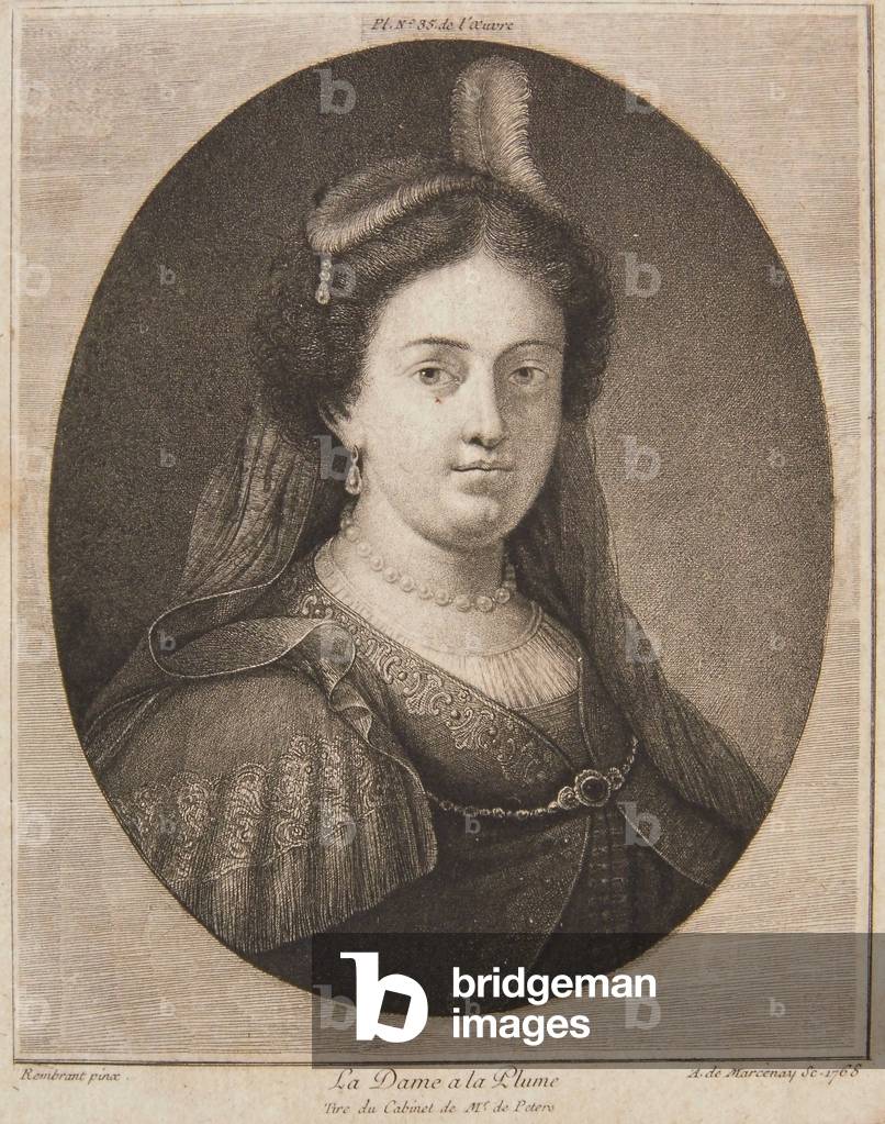 La Dame a la Plume, 1768 (etching)
