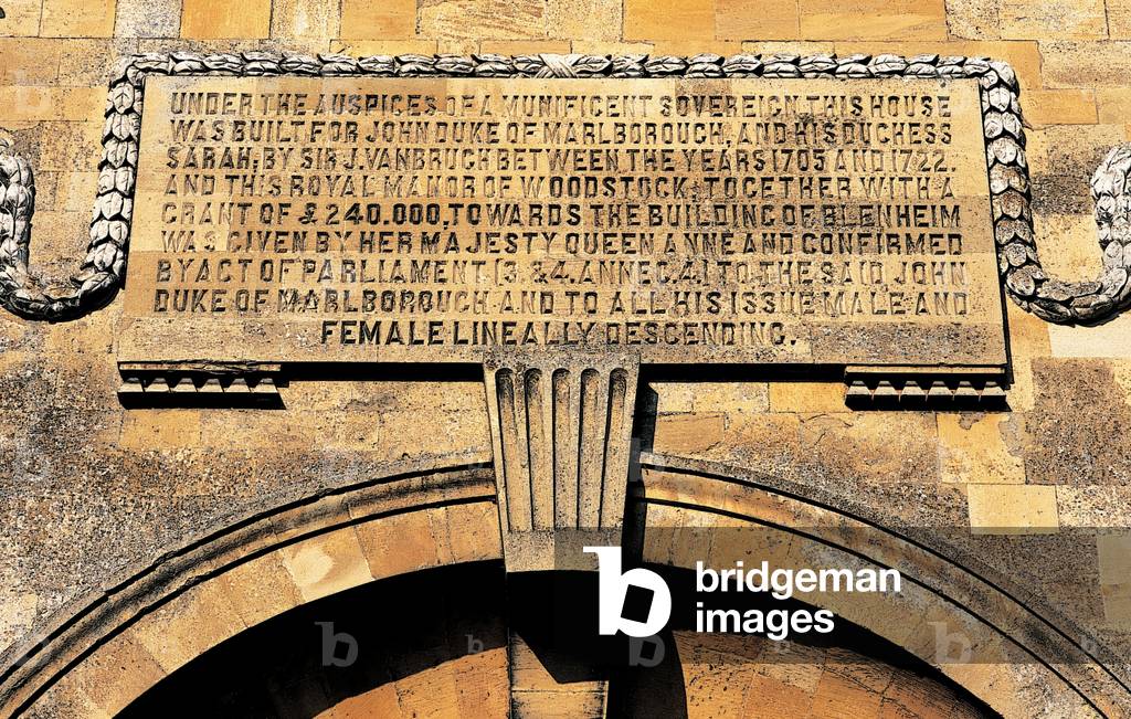 The inscription over the East Gate of Blenheim Palace (photo)