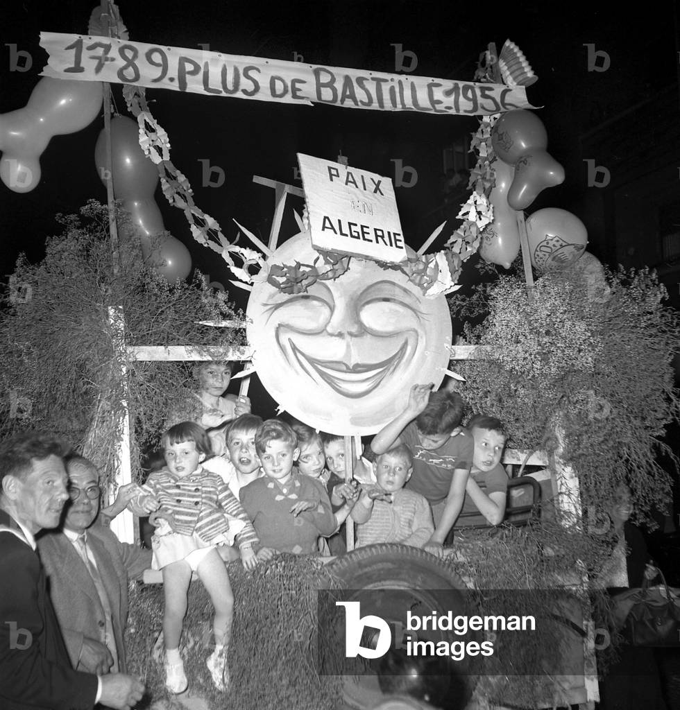 Ball of July 14, 1956 in France (b/w photo)