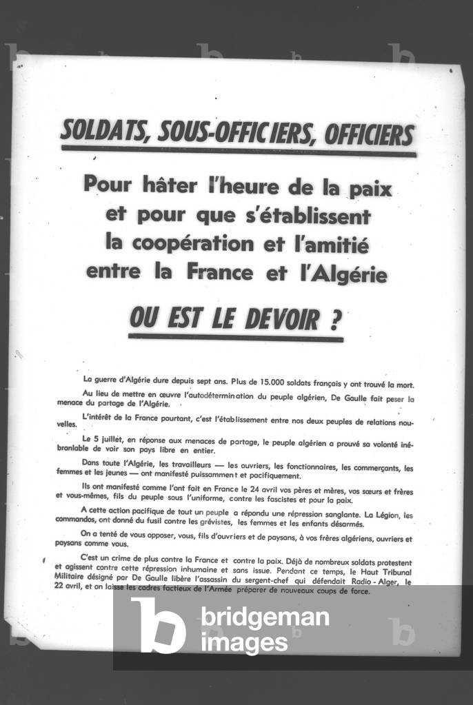 Clandestine newpapers during the Algerian War (print)