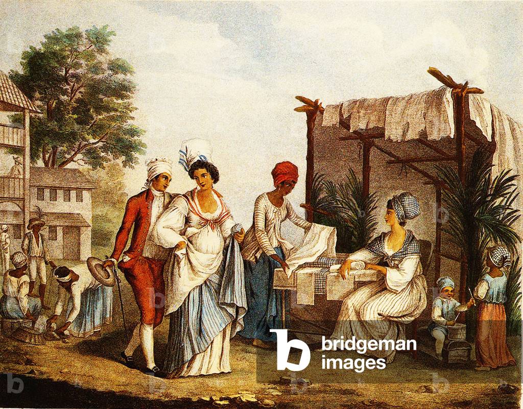 HAITI Market scene in Domingue