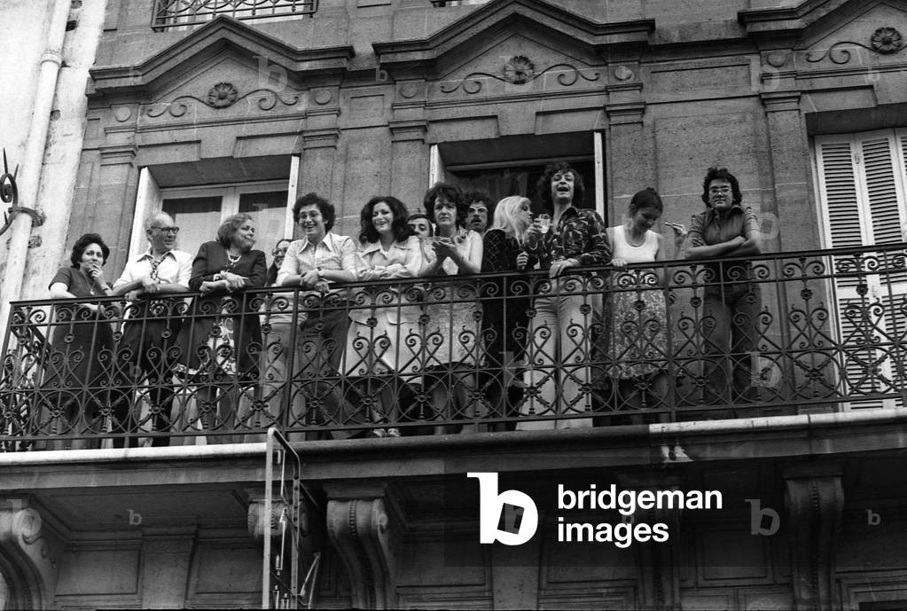 Demonstration (trade unions), Paris, june 12, 1975 (b/w photo)
