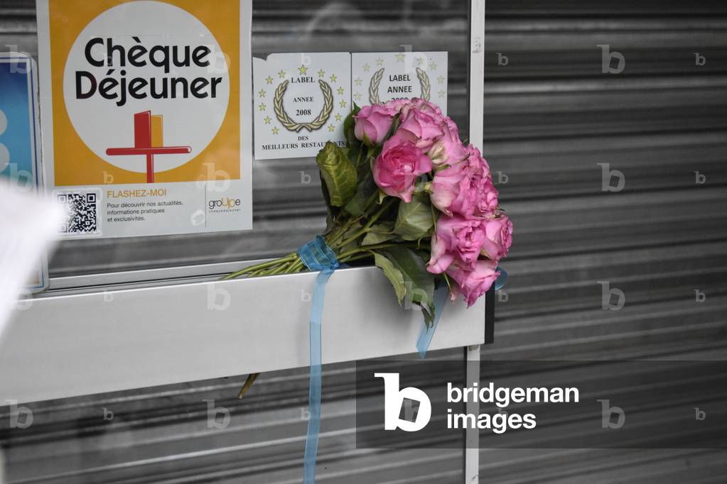 Photo of the site of the cafe ''La Belle Equipe'' after the terrorist attack, Paris, 11th arrondissement, 2015 (photo)