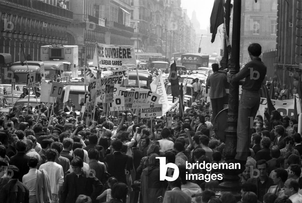 Demonstration of civil servants in Paris, june 4, 1971 (b/w photo)