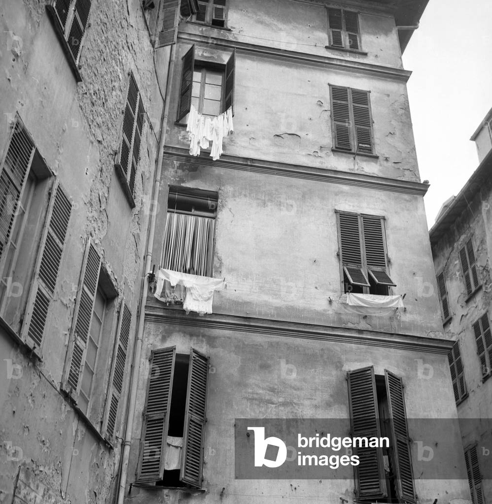 The Old City in Nice, French Riviera, 1965 (b/w photo)