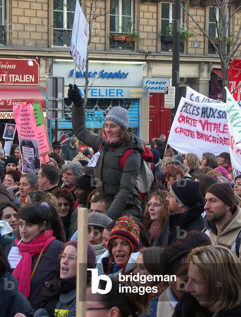 GREVE GENERAL Demonstration in Paris on 29 Jan 2009 Sante contre la loi Bachelot