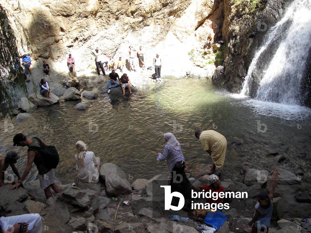 9423N Morocco Marakech Vallee de l Ourika Berber village 2009 The water of the mountain descending is a natural fridge It irrigates the fields and orchards of the High Atlas 2009