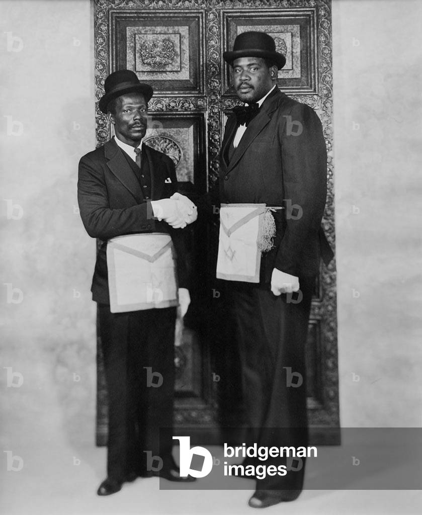 Haitian Francs Macons  (b/w photo)