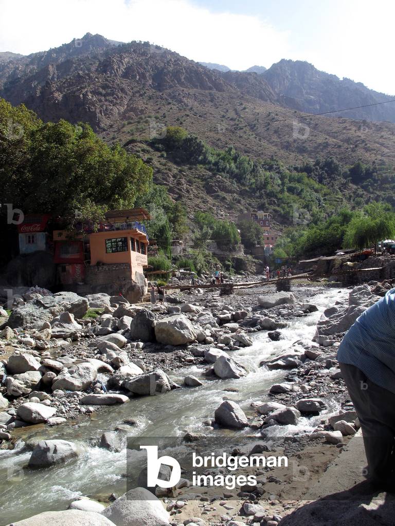 9425N Morocco Marakech Vallee de l Ourika Berber village 2009 The water of the mountain descending is a natural fridge It irrigates the fields and orchards of the High Atlas 2009