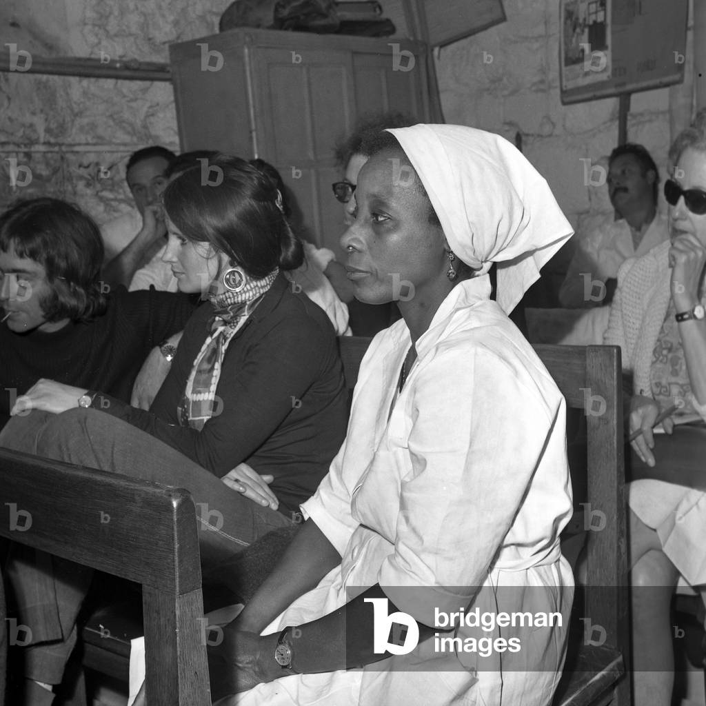 A nursing auxiliary, Saint Antoine hospital, Paris, september 15, 1971 (b/w photo)
