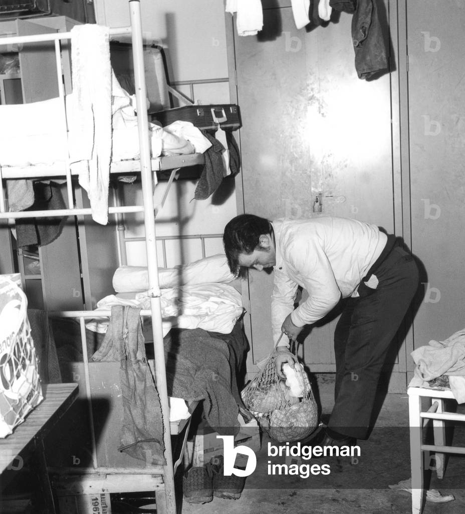Immigrant worker, 1971 (b/w photo)