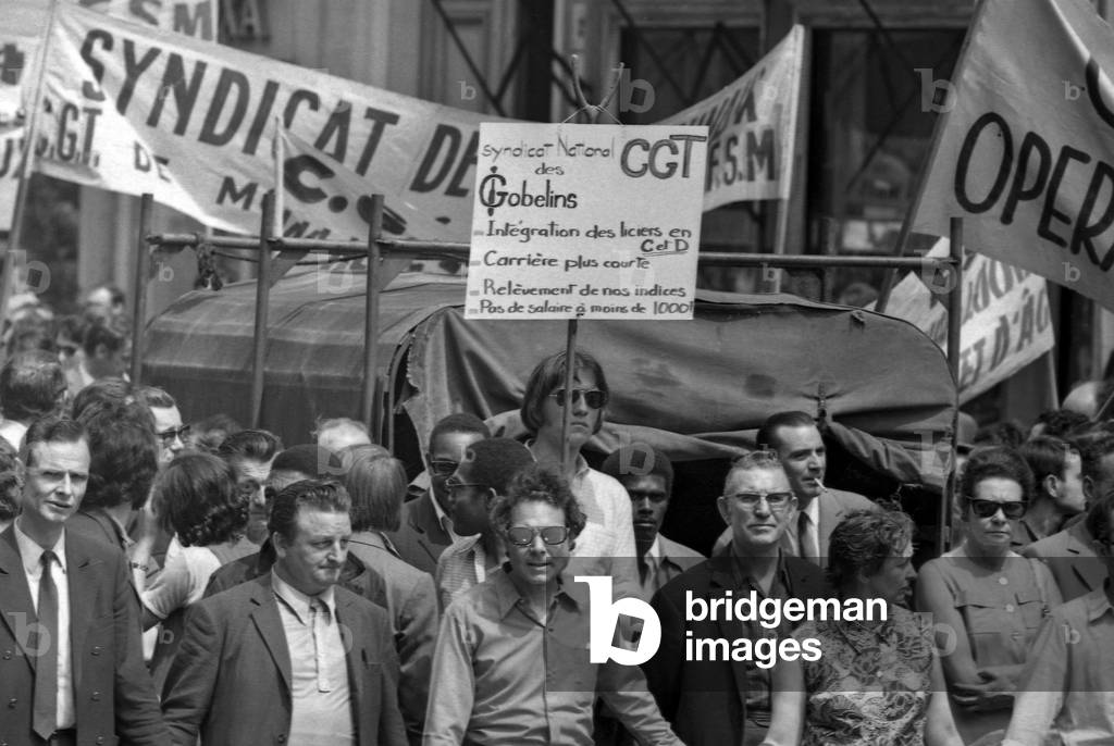 Demonstration of civil servants in Paris, june 4, 1971 (b/w photo)