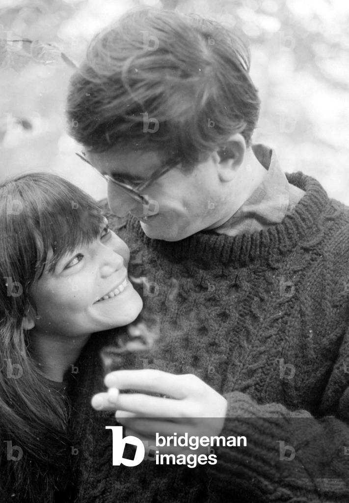 5749 8a The writer Frantz Bruguet and his Chinese friend at the Moulin DCande 1969? c