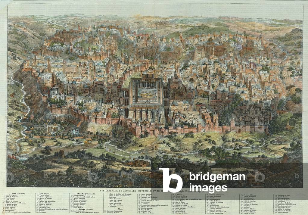 A General View of Jerusalem, 1862 (hand-coloured engraving)