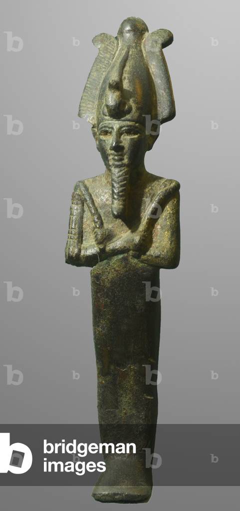 Statue of Osiris the Egyptian god of the afterlife, the underworld, and the dead, 712-332 BC (bronze)