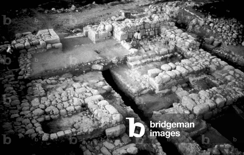 Gezer, the Solomonic Gate (b/w photo)