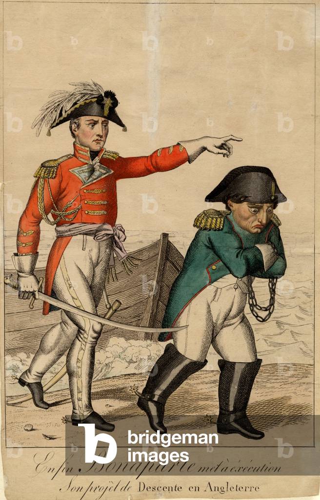 'Napoleon finally executes his plan to travel to England', 1815 (colour litho)