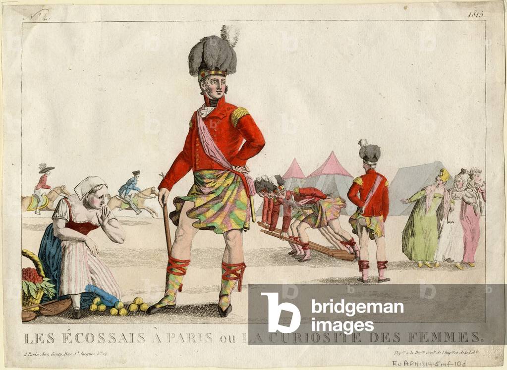 Scots in Paris, or The Ladies' Curiosity, 1815 (coloured engraving)
