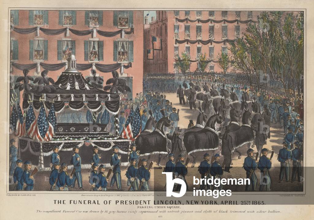 Funeral of President Lincoln, New York, April 25th 1865 (colour litho)