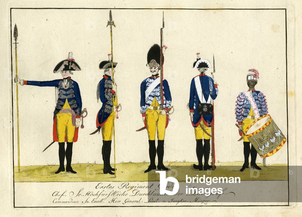 Erstes Regiment Garde, c.1784 (coloured engraving)