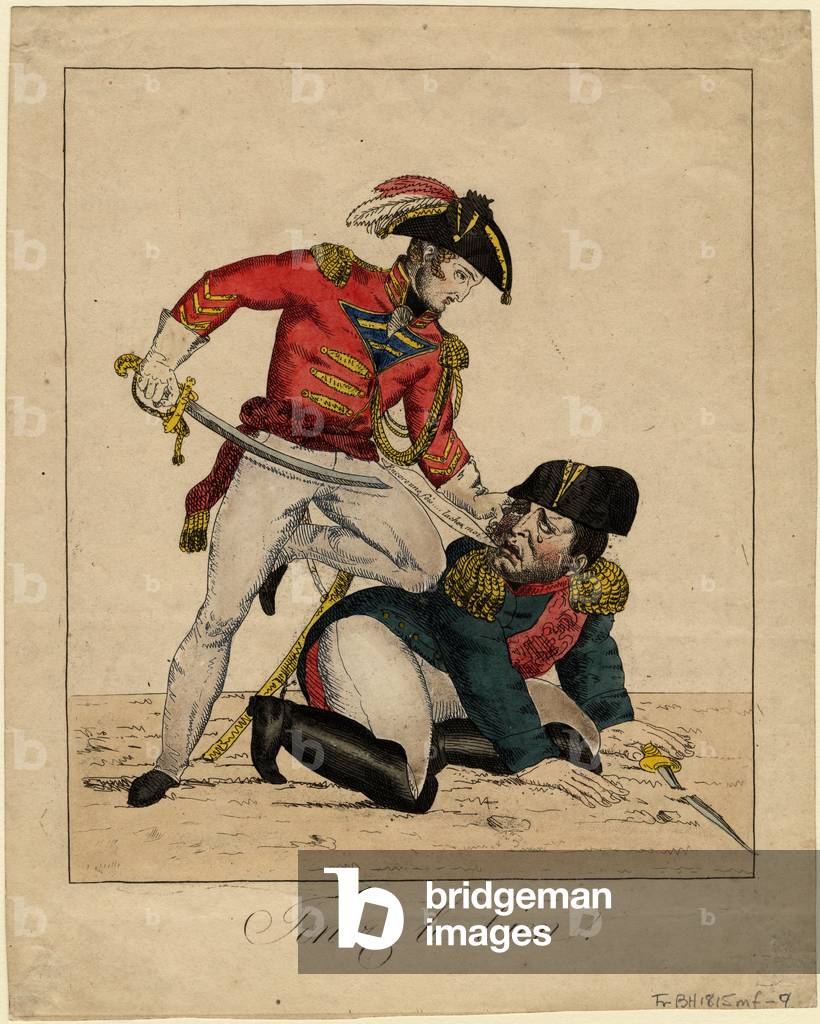 'Hold him fast', July 1815 (colour litho)